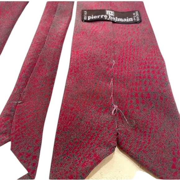 Pierre Balmain Silk Elegant Red Patterned Tie - Picture 9 of 11